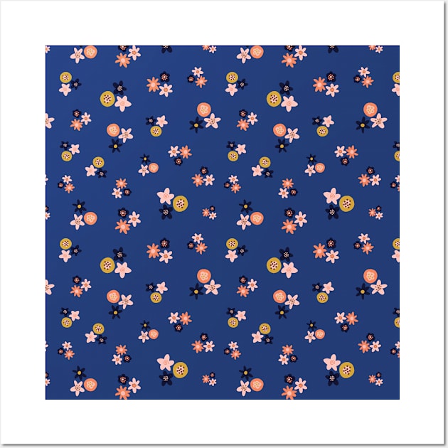 Scandinavian Florals Blue Wall Art by Sandra Hutter Designs